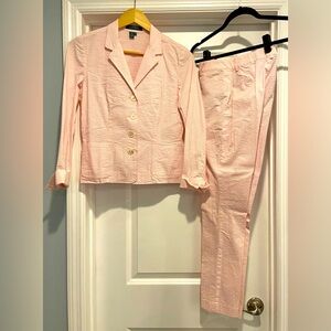 Ralph Lauren Pink seersucker Blazer and Pants Set